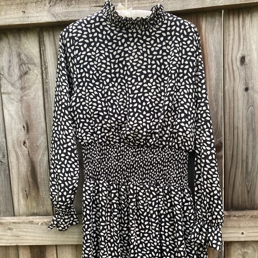 She + Sky black high neck dress